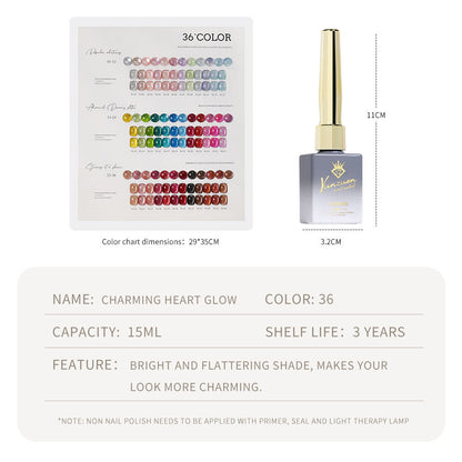 36 Colors Charming Heart Glow Cat Eye Gel Polish Set UV LED Soak