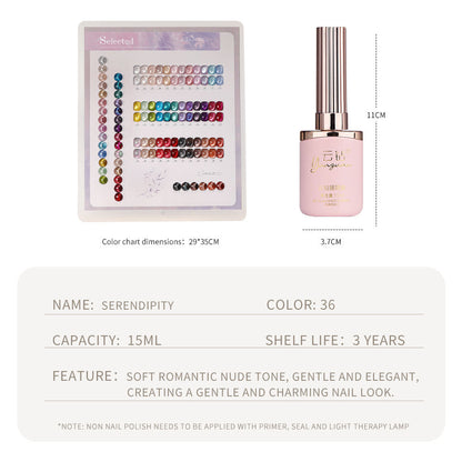 36 Colors Electroplated Porcelain White Glass Beads Phototherapy Nail Polish Cat Eye Gel Nail Polish