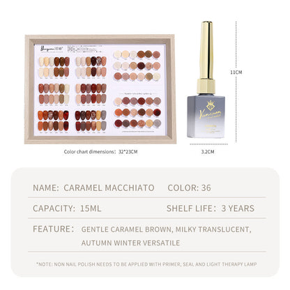 36 Colors Caramel Macchiato Nude Gel Polish Set 15ML Milky Brown UV LED Nail Gel