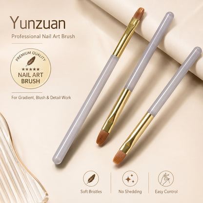 Professional Ombre Gradient Nail Art Brush, Soft Elastic Flat Bristles for Gel Polish