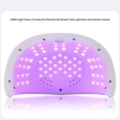 300W Handheld UV Nail Lamp 72 LEDs 365/405nm Red Light Portable Fast Dryer