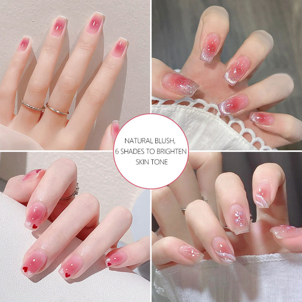 6 Color 15ml Soft Blush Sheer Gradient High Gloss Soak Off UV Nail Gel Polish
