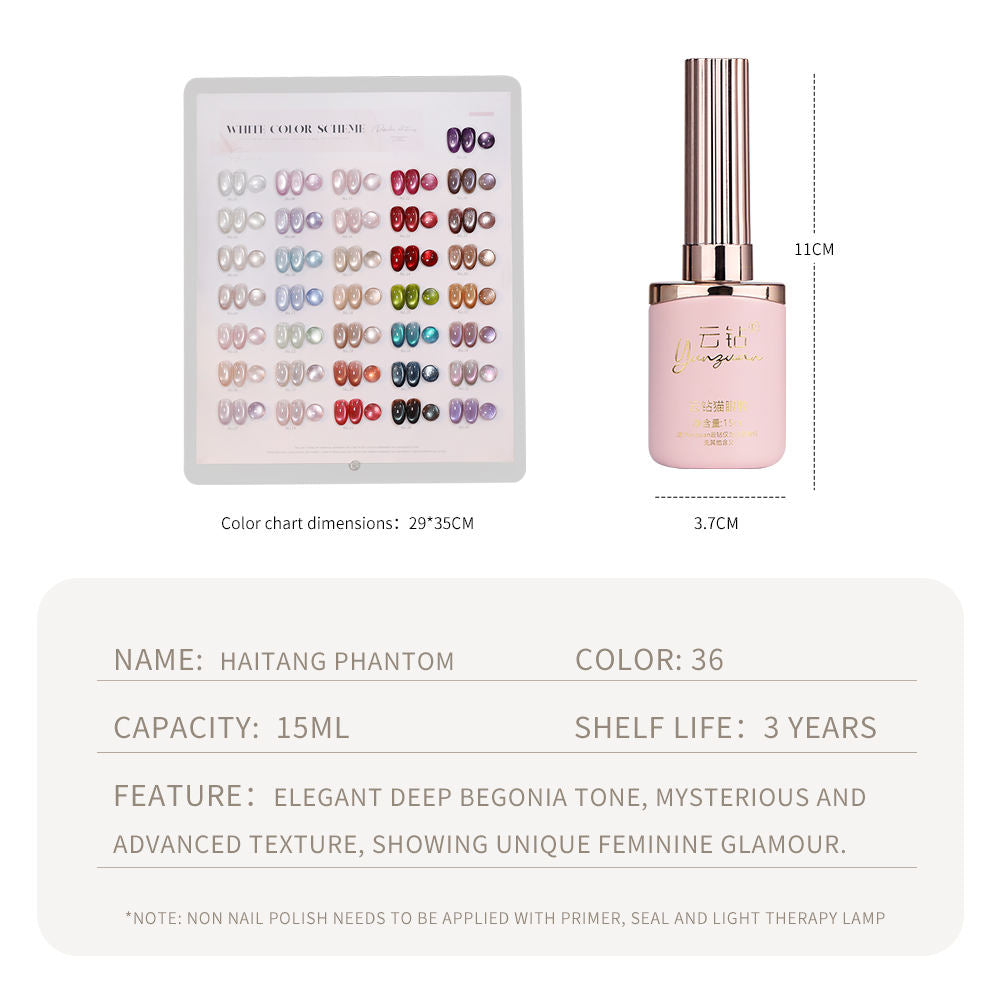 36 Colors Pearl Cat Eye Gel Polish Set Magnetic Aurora UV LED Soak Off Nail Gel