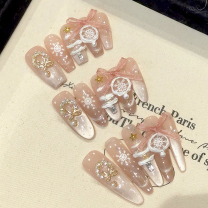 Coffin Medium Press On Nails for Winter Wonderland Glam