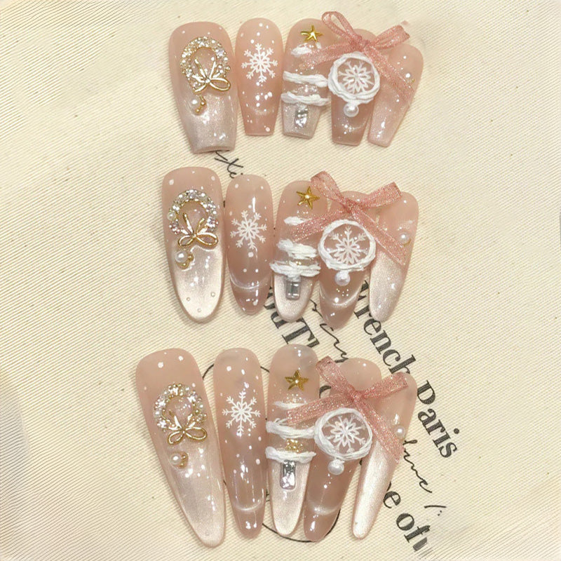 Coffin Medium Press On Nails for Winter Wonderland Glam
