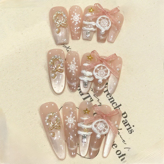 Coffin Medium Press On Nails for Winter Wonderland Glam