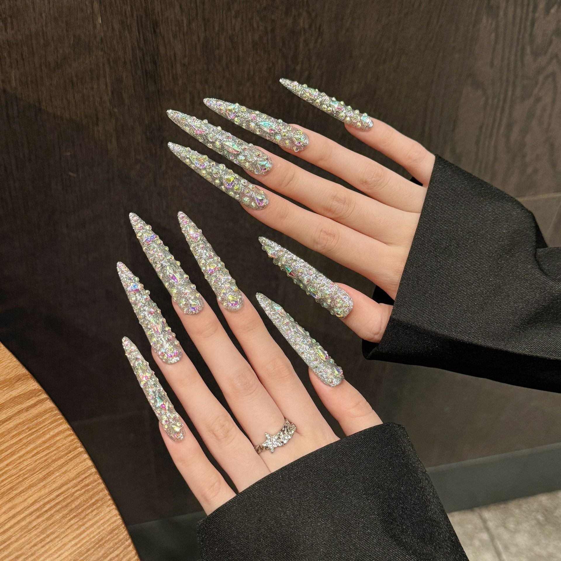  Press - on Nails, Full - Bling Sparkly Party Wearable Art
