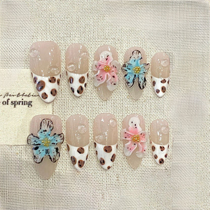 Almond Press On Nails for Spring Garden Party Vibes