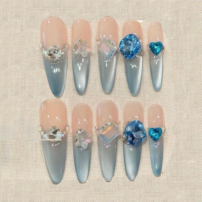 Stiletto Long Press On Nails for Ice Queen Glamour