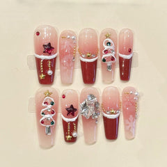 Coffin Long Nails for Festive Christmas Ornament