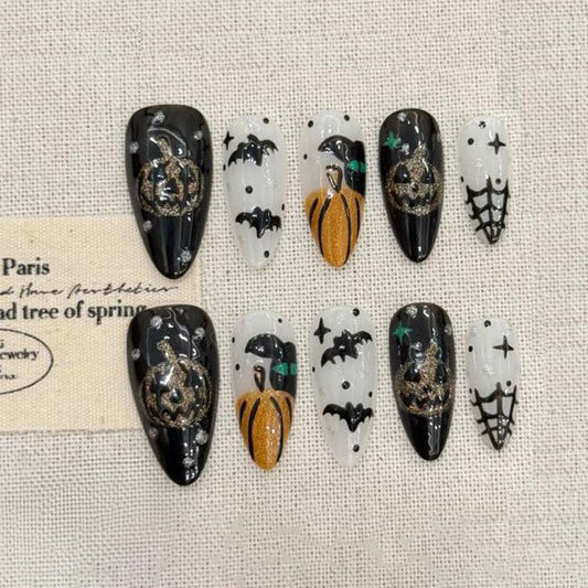 Halloween Mystical Skull Almond Press On Nails