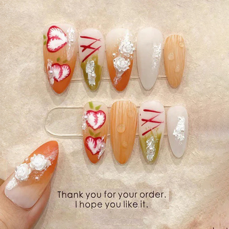 Almond Press On Nails - Handcrafted Design