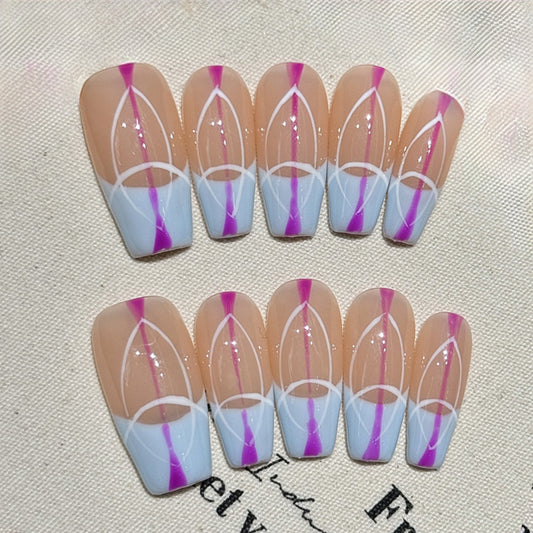 Coffin Medium  French Gradient Nails