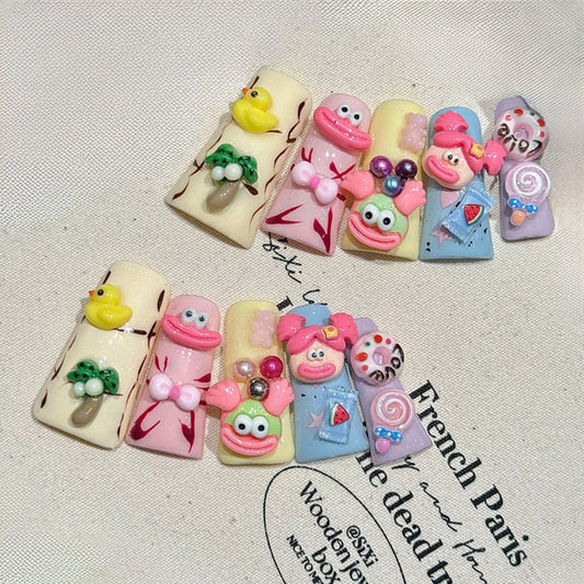 Duck Nails Kawaii Character 3D Cute Cartoon Handmade