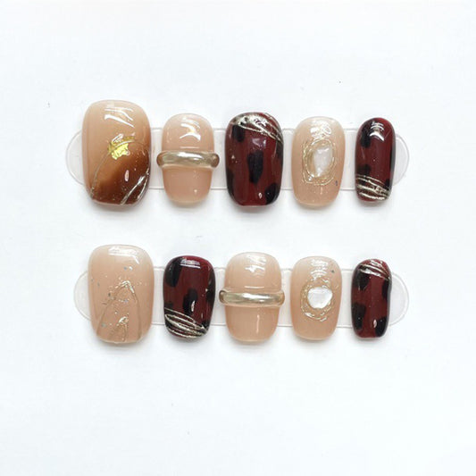 Coffin Short Press On Nails - Handcrafted Wearable Art