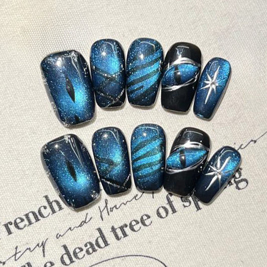 Halloween Galaxy Witch Coffin Short Press On Nails
