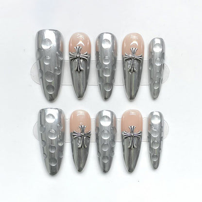 Stiletto Long Press On Nails for Gothic Elegance