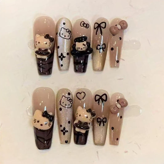 3D Bow Press On Nails - Kawaii Nail Art | Kapownails