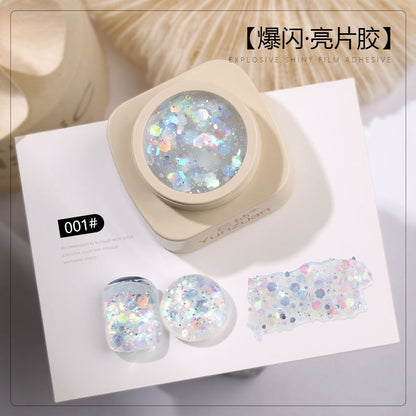 9 Colors Monet Garden Series High Brightness Glitter Sequin UV Nail Gel Set
