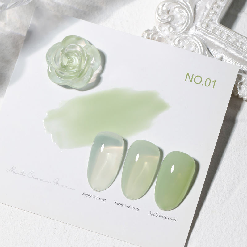 16 Color 15ml Mint Cream Green High Pigment Long Lasting Salon Grade Soak Off UV LED Nail Gel