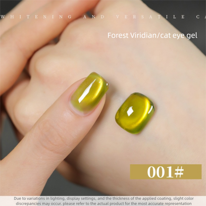 10 Colors 15ml Cloud Diamond Forest Green Cat Eye UV Nail Gel, Shiny Long Lasting Salon Grade