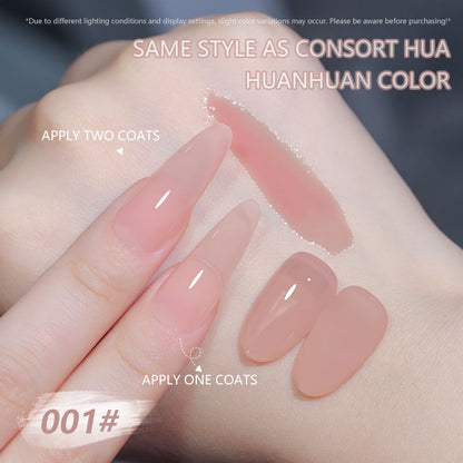 6 Color 15ml Sheer Nude Jelly Builder Gel, Natural Pink Milky Translucent Soak Off UV LED Nail Gel