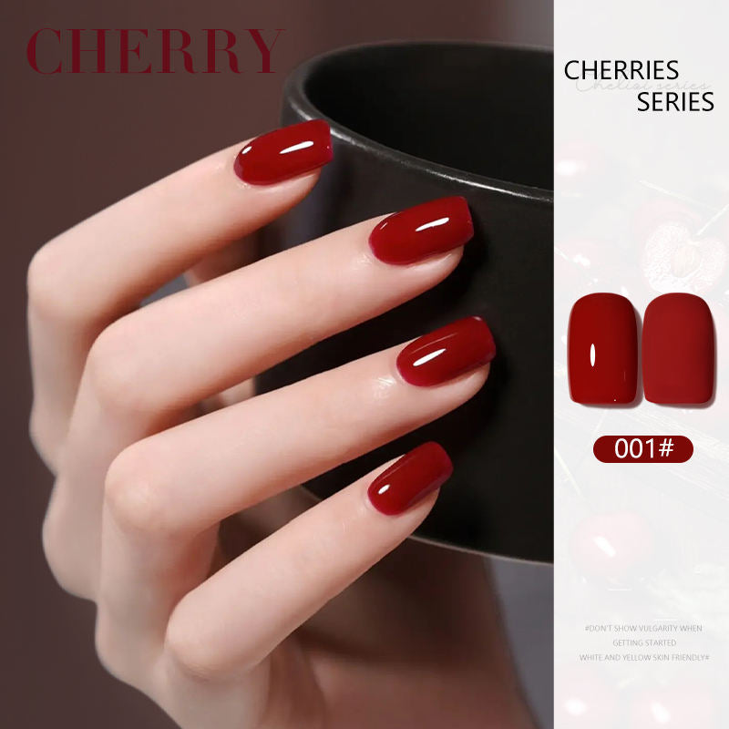 6 Color 15ml Salon Grade Non-Wipe Matte Cherry Red UV LED Nail Gel Set