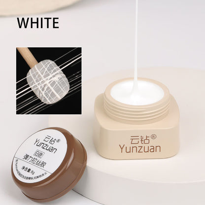 High Density Japanese Style Paintable 3D Relief Painted Pull Wire Nail Polish Set Metallic Carving Gel