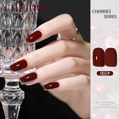 6 Color 15ml Salon Grade Non-Wipe Matte Cherry Red UV LED Nail Gel Set
