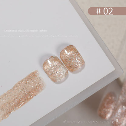 9 Color Ice Crystal Glitter Gel Nail Polish 15ml Shattered Diamond Sparkle Jelly UV LED