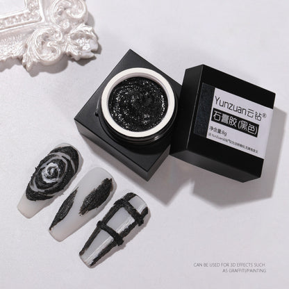 3D Embossed Plaster Gel - Viral Baroque Micro Carving Japanese Sand Carving UV Gel Nail Art