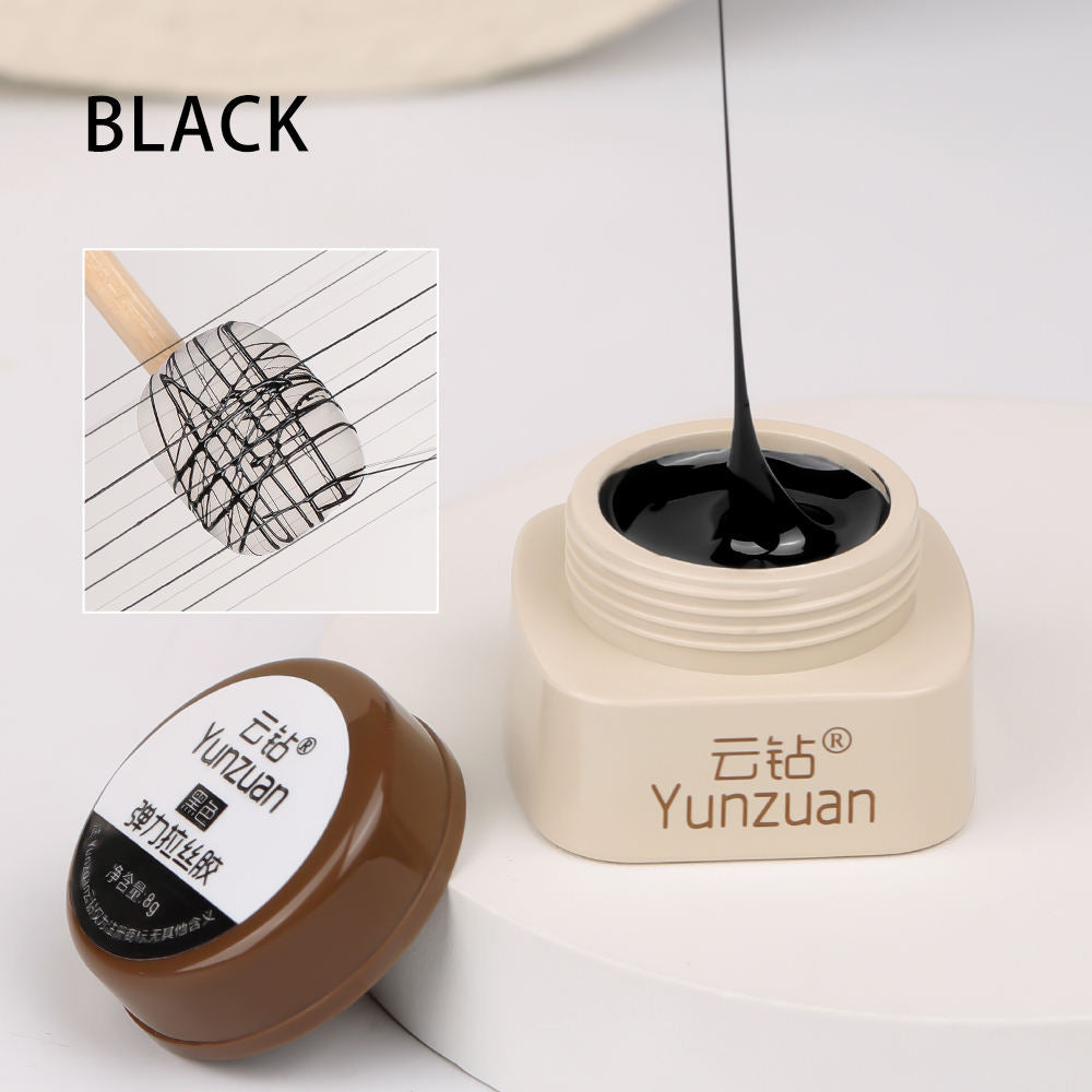 High Density Japanese Style Paintable 3D Relief Painted Pull Wire Nail Polish Set Metallic Carving Gel