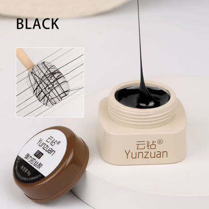 High Density Japanese Style Paintable 3D Relief Painted Pull Wire Nail Polish Set Metallic Carving Gel