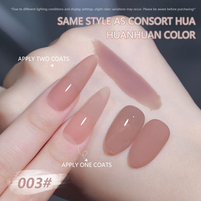 6 Color 15ml Sheer Nude Jelly Builder Gel, Natural Pink Milky Translucent Soak Off UV LED Nail Gel