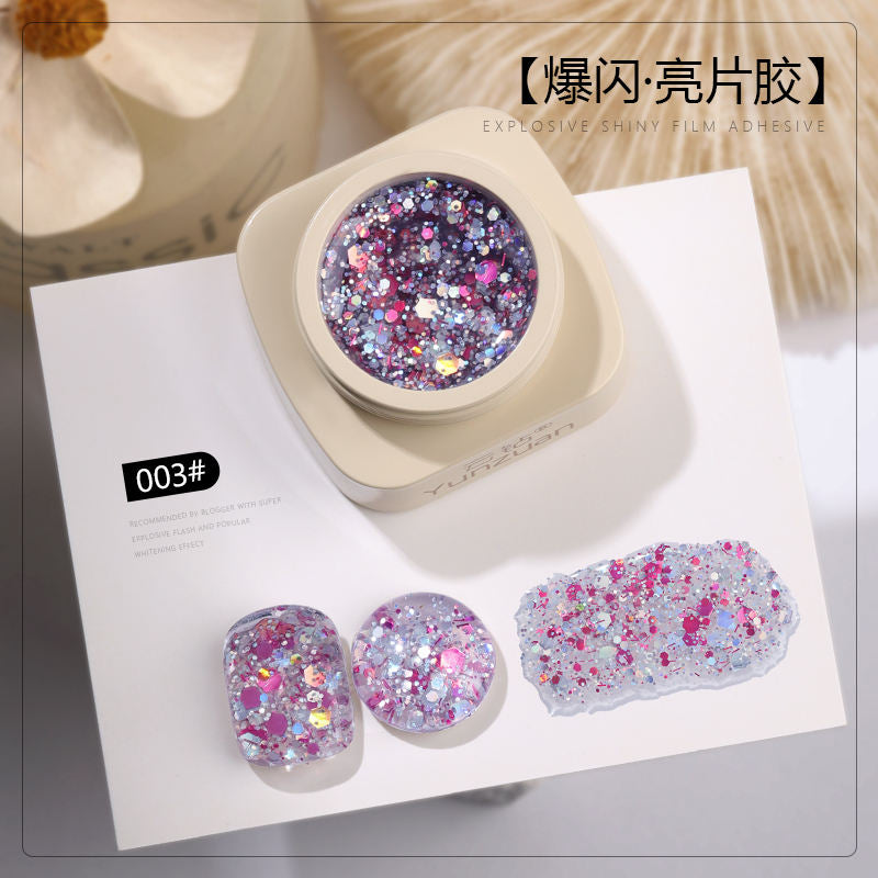 9 Colors Monet Garden Series High Brightness Glitter Sequin UV Nail Gel Set