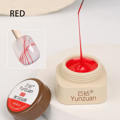 High Density Japanese Style Paintable 3D Relief Painted Pull Wire Nail Polish Set Metallic Carving Gel
