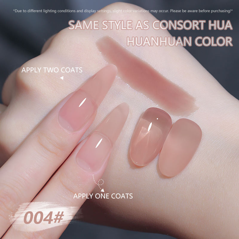 6 Color 15ml Sheer Nude Jelly Builder Gel, Natural Pink Milky Translucent Soak Off UV LED Nail Gel