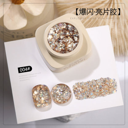 9 Colors Monet Garden Series High Brightness Glitter Sequin UV Nail Gel Set