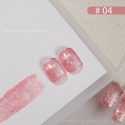 9 Color Ice Crystal Glitter Gel Nail Polish 15ml Shattered Diamond Sparkle Jelly UV LED