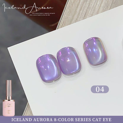 8 Colors 15ml Non-Toxic Long Lasting Ice Transparent Aurora Glass Beads Cat Eye Nail Gel