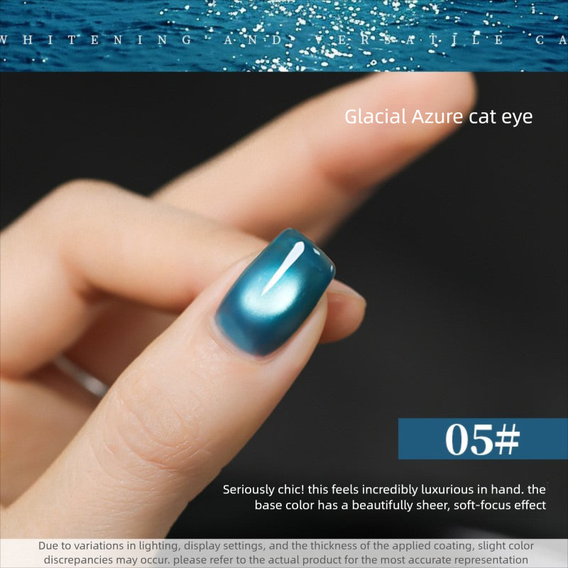 10 Colors 15ml Reflective Glacial Azure Cat Eye UV Nail Gel, Designer Style with Magnet