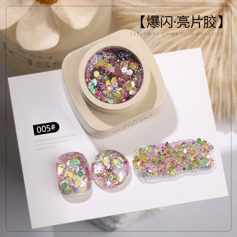 9 Colors Monet Garden Series High Brightness Glitter Sequin UV Nail Gel Set