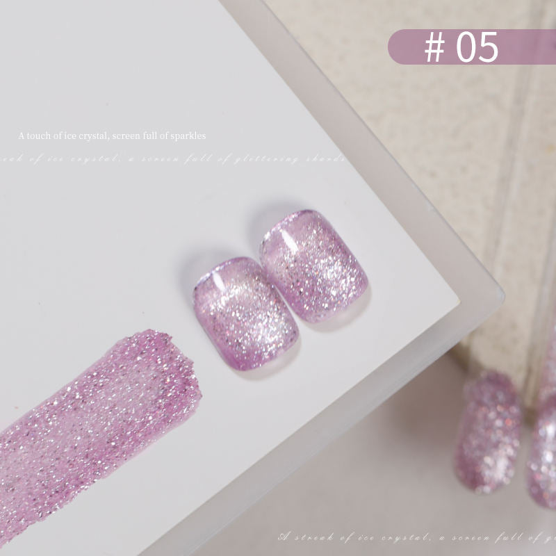 9 Color Ice Crystal Glitter Gel Nail Polish 15ml Shattered Diamond Sparkle Jelly UV LED