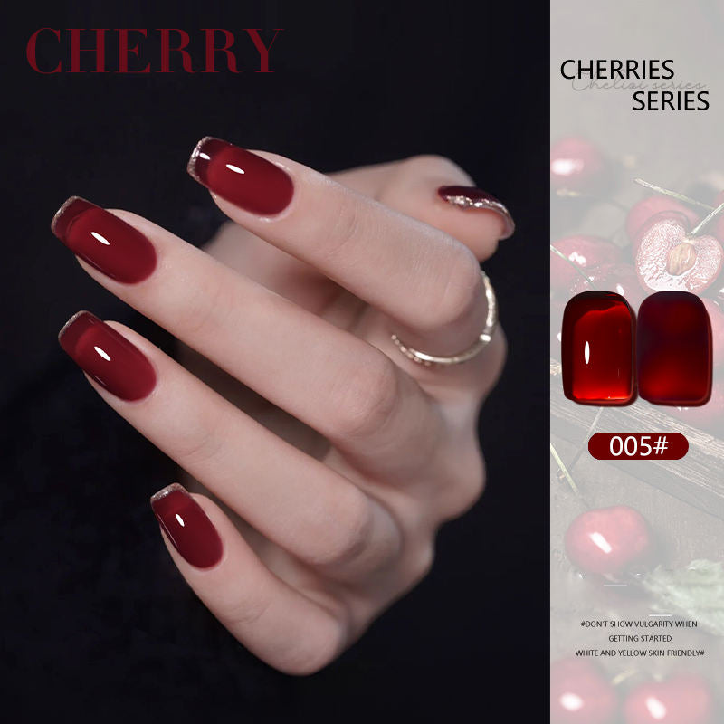 6 Color 15ml Salon Grade Non-Wipe Matte Cherry Red UV LED Nail Gel Set