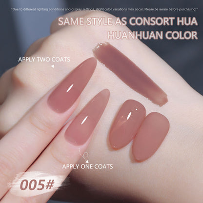 6 Color 15ml Sheer Nude Jelly Builder Gel, Natural Pink Milky Translucent Soak Off UV LED Nail Gel
