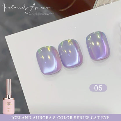 8 Colors 15ml Non-Toxic Long Lasting Ice Transparent Aurora Glass Beads Cat Eye Nail Gel