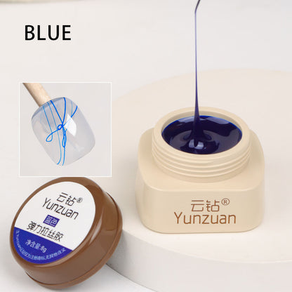 High Density Japanese Style Paintable 3D Relief Painted Pull Wire Nail Polish Set Metallic Carving Gel