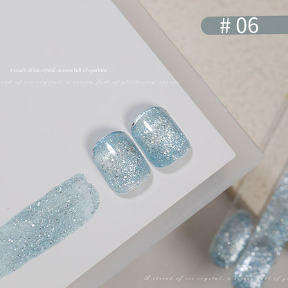 9 Color Ice Crystal Glitter Gel Nail Polish 15ml Shattered Diamond Sparkle Jelly UV LED