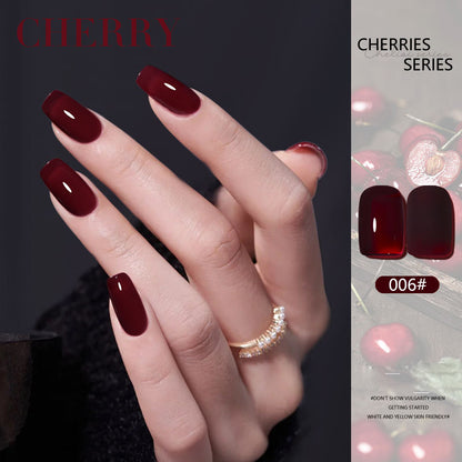 6 Color 15ml Salon Grade Non-Wipe Matte Cherry Red UV LED Nail Gel Set