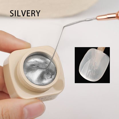 High Density Japanese Style Paintable 3D Relief Painted Pull Wire Nail Polish Set Metallic Carving Gel